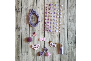kit embellissements violets