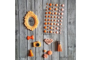 kit embellissements oranges