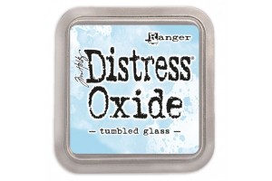 Distress oxide tumbled glass