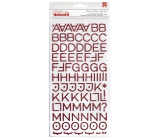 stickers alphabet rouge pailleté 